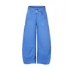 Calça casual larga estilo americano para streetwear, com caimento fluido, corte reto, lavada e com aspecto desgastado, com um visual de alta qualidade, moderno e casual, calça esportiva de modelagem solta