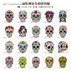 Pegatinas de Tatuaje Divertidas de Halloween de Flores de Dibujos Animados para Niños Calabaza Flor Calavera Pegatinas Coloridas Impermeables Edición Limitada Graffiti
