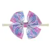 Estampado de Graffiti Europeo y Americano Lazo Accesorio para el Cabello Infantil Lunares Horquilla Suave Bebé Nylon Rosa Primavera Nuevo Modelo