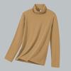 Camiseta Masculina de Manga Longa Modal Outono e Inverno Camisa de Base de Gola Alta Fina Camisa Pequena Antibacteriana e AntiÁcaro Top de Cor Pura