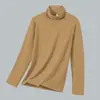 Camiseta Masculina de Manga Longa em Modal com Gola Alta Camisa para Camadas Outono e Inverno Camiseta de Cor Pura Antibacteriana e Antiácaro Camisa de Outono