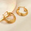 Anel de estrela retrô Europa e Estados Unidos brincos vazados brincos de aço inoxidável brincos de design de nicho alto atacado