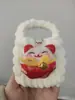 Bolsa de Fone de Ouvido de Urso Morango Desenho Animado Feita à Mão Crochê com Lã Enfeites Pendurados Divertidos Fofos Portátil Porta-Moedas Bolsa Pingente
