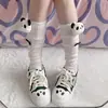 Calcetines Lolita con Diseño de Panda, Calcetines Caídos hasta la Mitad de la Pantorrilla, Estilo JK Japonés, Estilo Cartoon Lindo, Adorables Calcetines Lolita