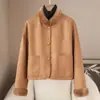 Pequeña Cantidad de Ropa Otoño e Invierno 2025 Nuevo Estilo Chinoiserie Chaqueta de Plumas de Ganso Cuello Alto de Piel de Visón Chaqueta Cálida de un Solo Botón para Mujer