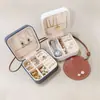 Caja de Joyería Portátil para Niñas, Anillos, Pendientes, Pulseras, Bolsa de Cosméticos a Prueba de Polvo, Dulce Caja de Almacenamiento para Bisutería