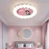 Lámpara de Techo Estilo Crema Moderno Simple Nube Arcoíris Dibujos Animados Habitación Infantil Protección Ocular Niño Niña Lámpara Moderna para Dormitorio