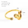 Anel Mickey Desenho Animado DIY Sulco Medieval Couro Aço Inoxidável Banhado a Ouro Diamante Anel Mickey Mouse Feminino Aberto