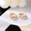 Elegantes aretes de cruz con diamantes completos estilo francés, circonita en forma de gota de agua, moda simple, alta gama, cabeza de serpiente enrollada, lujo ligero, aretes de aro