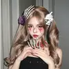 Pinza para el Cabello de Calavera con Garra y Rosa Estilo Gótico Oscuro de Halloween, Accesorio para Disfraz de Cosplay, Accesorio para Fotos, Accesorio para el Cabello para Niñas
