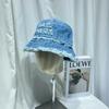 Sombrero de pescador con letras deshilachadas de mezclilla lavada retro japonesa para hombres y mujeres, aspecto pequeño, moda casual, sombrero de lavabo que combina con todo.