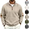 Sudadera con cremallera a media altura, cuello alto, de color block, ajuste holgado, versátil, para hombre, nueva de otoño e invierno, casual, europea y americana, Amazon