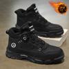 Zapatos de Hombre Martins de Caña Alta con Forro Polar de Invierno Zapatos de Trabajo Modernos para Combinar con Todo Zapatos de Algodón Cálidos de Suela Gruesa para Hombre Botines