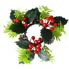 Portavelas Navideño de Bayas Rojas para Nuevo Producto Transfronterizo Corona de Frutas Rojas Suministros de Decoración Navideña Arreglo de Decoración de Mesa