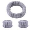 Novo Conjunto de Faixa de Cabelo e Pulseira de Pelúcia Color Sólida da Moda para Mulheres Conjunto Simples para Lavar o Rosto Headband Esportiva Decorativa Acessórios de Cabelo