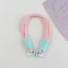 Cuerda de contraste de color multifuncional con colgante de llavero de coche, cuerda para llevar en la muñeca, adornos para colgar en la bolsa, cordón corto para muñeco DIY