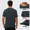 Camiseta esportiva personalizada de fibra de bambu natural, antibacteriana, secagem rápida, solta e respirável, para corrida e atividades ao ar livre, manga curta, masculina 61201