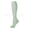 Calcetines de Compresión Deportivos de Color Sólido Transfronterizos para Mujer, Calcetines Deportivos Largos para Pantorrilla, Calcetines de Compresión Elástica Plana para Venas de Enfermera