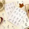 Material Decorativo para Planificador Simple Flor Vintage Ilustración de Planta Paquete de Pegatinas para Planificador Estilo Ins Pegatinas de Plantas con Hojas Verdes