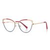 Gafas huecas de metal 3107 ojo de gato marco de alta calidad anti-luz azul diseño original fabricante de gafas ópticas en stock