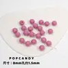 Colección de Cuentas Redondas Acrílicas de Color Sólido Pulsera Collar Cadena para Teléfono Móvil Cuentas Agujero Recto Básico Joyería Colorida Cuentas Sueltas
