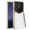 Para Samsung S25Ultra Funda para Teléfono con Patrón de Fibra de Carbono S25 Funda Protectora de Cuero Jazz S25p Funda Ultradelgada Resistente a Caídas