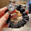 Goma para el Cabello Cuadrada de Cristal Estilo Coreano Modelo Nuevo 2026, Cuerda para el Cabello Inspirada en Chanel con un Toque de Lujo, Banda Elástica Sencilla con Pedrería