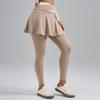 Juyitang Comércio Transfronteiriço Novo Estilo Calça de Yoga Anti-Exposição Falsa com Sensação de Pele, Alta Elasticidade, Color-Blocking, Cintura Alta, Levanta Bumbum para Fitness