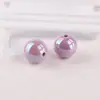 Cuentas Perforadas de Color Sólido Galvanizado Color Mágico AB Agujero Recto Cuentas Redondas Pulsera DIY Cadena de Teléfono Móvil Accesorios de Joyería Acrílicos