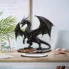 Ornamentos de Mesa de Acrílico Dragão Azul Novo Retro Transfronteiriço, para Home Office ou Sala de Estar