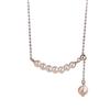 Collar de Plata de Ley S925 con Borla Shijia y Perla para Mujer Cadena para Clavícula Francesa de Gama Alta Cadena Elástica Ajustable Grabada de Nicho