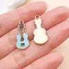 Accesorio de aleación con goteo de aceite, nota musical de guitarra, violín, piano, colgante para collares, llaveros y joyería DIY