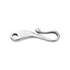 Fecho conector sólido de prata pura S925, fecho de prata liso branco envelhecido, fecho tipo bico de pato, pulseira DIY, colar, acessórios de joalheria