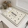 Alfombrilla absorbente simple para encimera de cocina, alfombrilla de tierra de diatomeas para escurrir y secar en el fregadero, alfombrilla para vajilla de mesa de bar, alfombrilla de aislamiento térmico