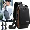 Moda Transfronteiriça Masculina Bolsa de Peito Casual com Carregamento USB Múltiplos Bolsos Bolsa de Ombro Viagem de Negócios Mochila Transversal Atacado