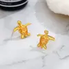 Maldivas Nueva Serie de Animales Marinos Pendientes de Cobre con Forma de Rama de Ópalo Tortuga Marina Pendientes Azules Versátiles