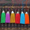 Chaveiro de Borla Curta em Liga de 8cm com Design de Boca de Peixe, Acessório de Borla, Borla de Nó Chinês