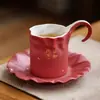 Los Sprinkles de Fábrica Dorados y los Deseos de Que Todo Sea Como una Taza de Café. la Ciudad Prohibida Cerámica Roja Gama Alta Exquisita Taza de Latte Taza de Té de la Tarde Taza Individual