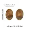 Collar en capas de cadena metálica geométrica estilo old money ins, aretes de botón incrustados de resina degradada de nicho para mujer