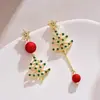 Nuevos Pendientes de Lazo Rojo para Otoño e Invierno 2025 con Atmósfera Navideña Pendientes Retro de Alta Gama con Diseño de Nicho