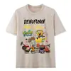 Camiseta de Manga Corta Estampada Estilo Retro Americano Desgastada Lavada de Verano para Mujer Tallas Grandes, Algodón Puro, Cuello Redondo, Top de Moda Versátil