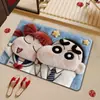 Alfombrilla Absorbente para Baño de Crayon Shin-Chan de Tierra de Diatomeas para el Hogar, Alfombrilla Antideslizante para Puerta de Baño/Inodoro, Alfombrilla Engrosada