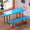Mesas y Sillas de Acero Inoxidable para Comedor para 4, 6 u 8 Personas en Cantinas Escolares, para Estudiantes, de Fábrica, de Obra o de Supermercado