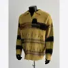 Suéter Listrado Color Block Estilo Retrô Americano para Homens e Mulheres, Tricô Pesado de Inverno Estilo Preguiçoso para Casais, Top com Design de Marca Tendência