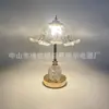 Lámpara de Mesa Decorativa de Cristal de Moda, Luz de Noche LED Creativa para Habitación de Niña Mesita de Noche, Lujo Ligero Estilo Ins para Sala de Estar