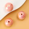 Cuentas Redondas de Acrílico con Recubrimiento UV de Alta Calidad Galvanizadas Iridiscentes Color Macaron Crema Accesorios para Cadena de Teléfono DIY Materiales para Cuentas