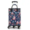Carrito pequeño para la compra del hogar rueda universal carrito de compras portátil bolso de mano bolsa de compras de papel de aluminio aislante bolsa con ruedas venta al por mayor