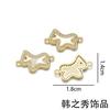 Colar pingente cavalo concha turquesa cobre banhado a ouro olho de palma acessórios diy corrente clavícula ins personalidade nicho