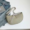 Bolsa de pano feminina multicamadas, estilo coreano, bolsa de ombro transversal, 2025, nova, casual, cor sólida, estilo ocidental, bolsa de bolinho de texto feminina