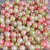Perlas de Imitación Graduadas Coloridas Bicolor de 6-10 mm con Agujero Recto, Cuentas Redondas para Pulsera, Collar, Joyería Hecha a Mano